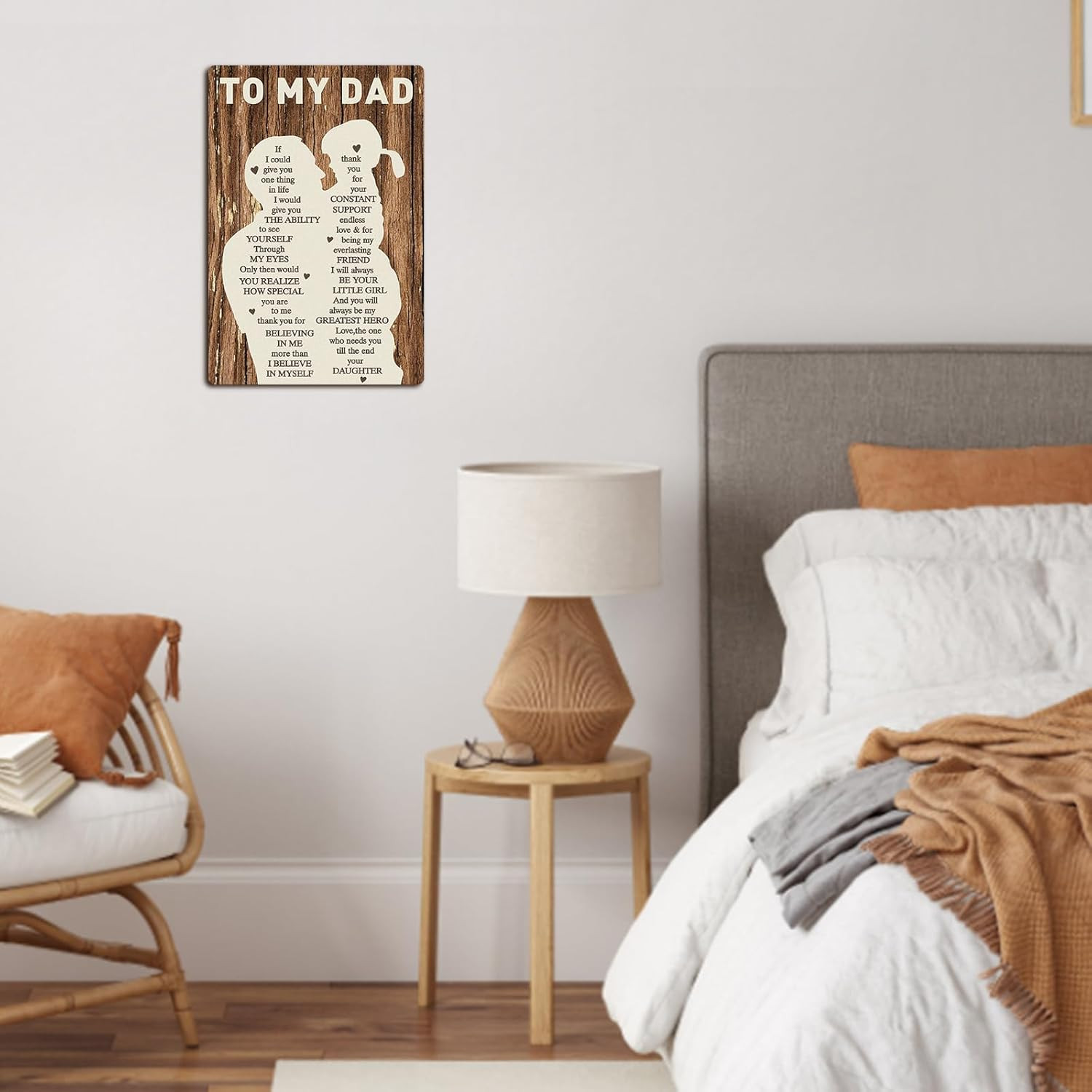 Gifts for Dad from Daughter Wife,12x8Inch Metal Tin Sign Novelty Vintage Plaque