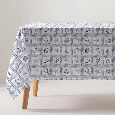 GAMUSI Nappe Anti-Taches Pour Table Rectangulaire Florale Tissu Coton Lavable 14 - Photo 1/4