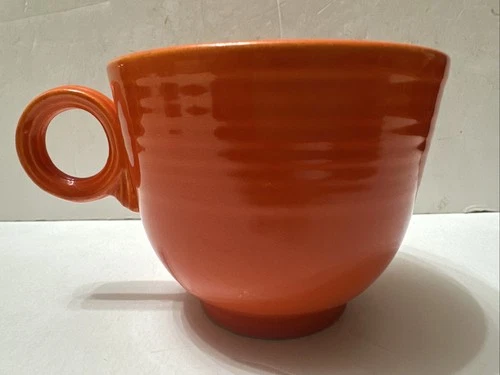 1936 Old Vintage RED ORANGE FIESTA RADIOACTIVE RED ORANGE GLAZE CUP COFFEE CUP