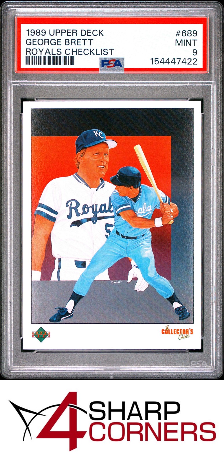 George Brett: Royals Checklist #689 Baseball Cards 1989 Upper Deck trading card — raw and PSA graded price guide
