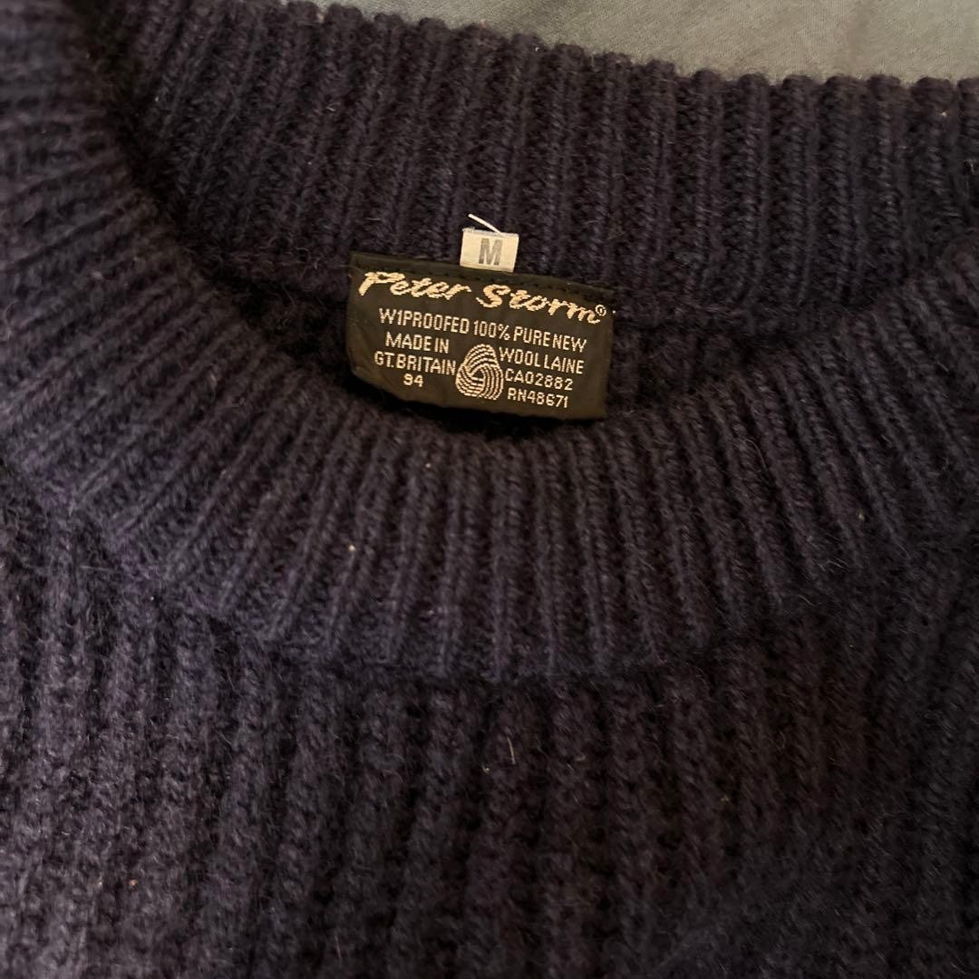 Peter Storm Dark Navy Ribbed Knit Sweater - 100% Wool, UK Made image 3