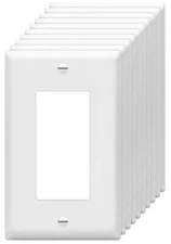 Decorator Faceplate, 1 Gang Switch Cover, Heavy Duty Thermoplastic, White