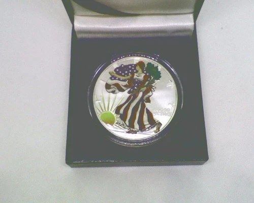 2006 American Eagle Silver Dollar Colorized, Uncirculated 1 oz silver in box