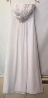 LILLY Ladies White Strapless Embellished Wedding Dress Size: UK 12 CG L34