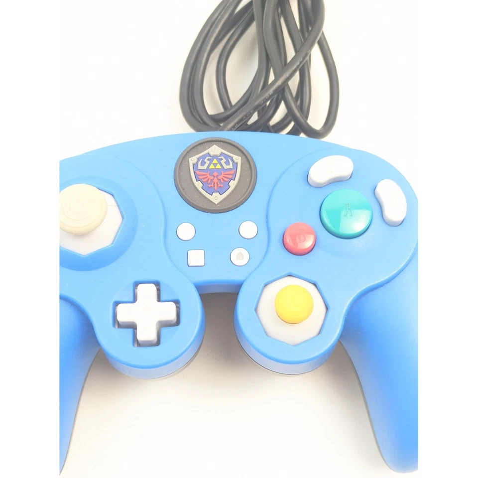 PDP Wired Fight Pad Pro Zelda Blue GameCube Style Controller USB - Image 2 of 4