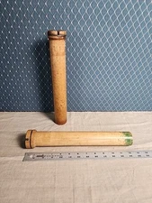 2 Vintage Antique Wood Wooden 12.5"   Quill Bobbin Sewing Textile Montichello 