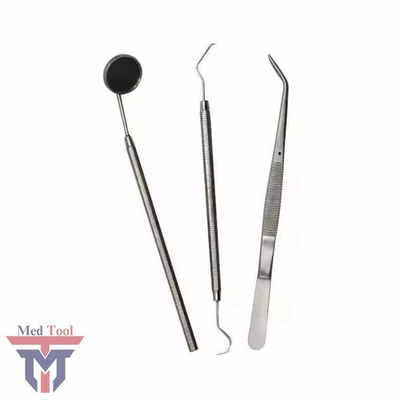 #ad 3pcs Lot Stainless Dental Tool Set Kit Dentist Teeth Clean Hygiene Picks Mirror $7.99