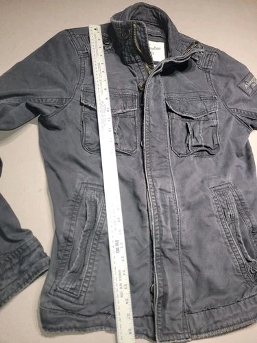 Abercrombie & Fitch Sentinel Jacket Mens M Blue Cotton Twill Military Y2K image 13