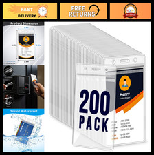 200 Pack Clear Waterproof ID Badge Holders, Vertical Name Tag Holders 2.5" x 3.8