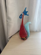 VTG Murano Art Glass Rooster Figurine Sculpture Hand Blown Glass Chicken 9.5  