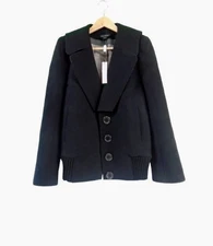MARC JACOBS Women's Black Wool Bomber/Jacket Size 4 NEW WITH TAGS