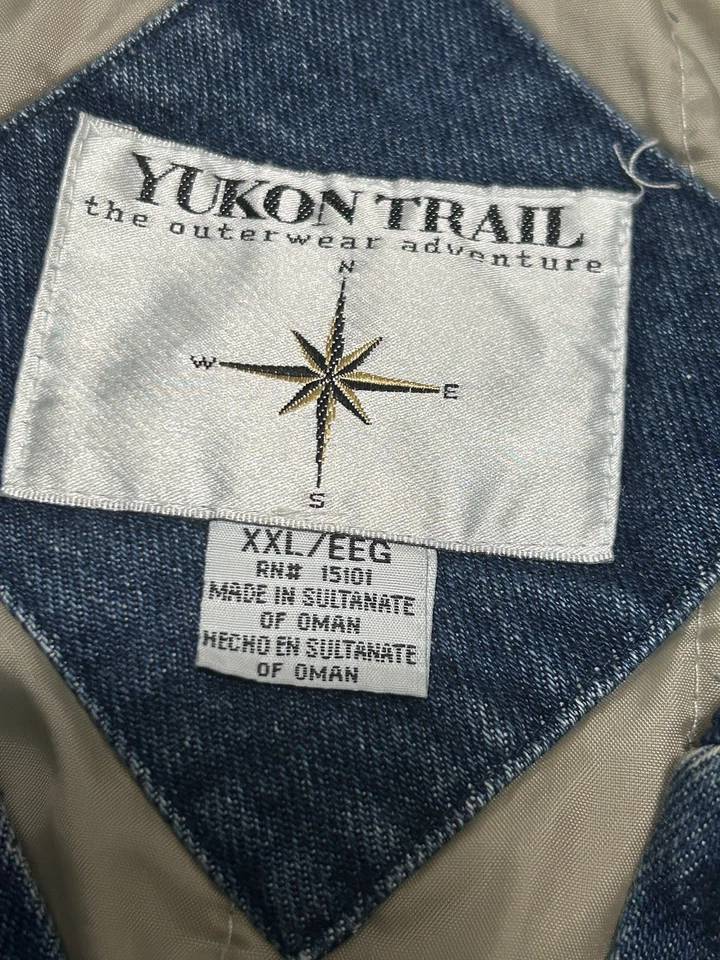Chaqueta Vaquera Yukon Trail Vintage Años 90 Y2K Para Hombres XX-Grande XXL Universitaria Abotonada Foto 2 de 4