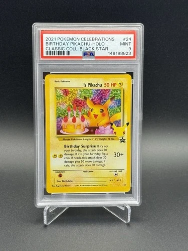 PSA 9 Birthday Pikachu Holo 24 Celebrations Classic Collection Pokemon