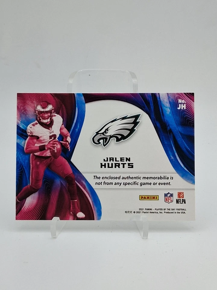 2021 Panini Player of the Day Kaboom Jumbo Jalen Hurts NFL Captains Gold Patch * - Image 2 of 2