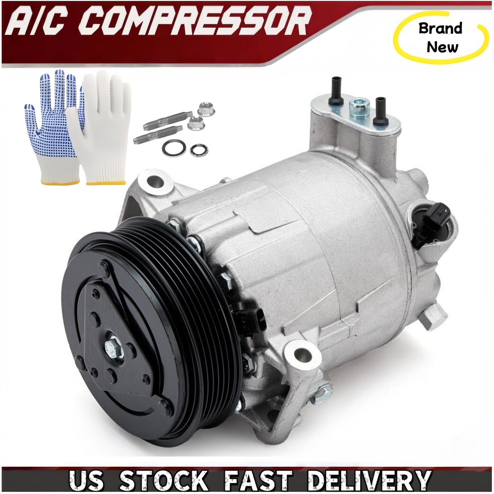 AC A/C Compressor w/ 6-Groove for Maserati Ghibli 2014 2015-2019 V6 3.0L PAG 46