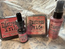 Tim Holtz Picked Raspberry Distress Ink Pad With Reinker And Oxide Pad And Spray