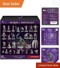 Variety D D Minis: 29 Paint-Ready 28mm-32mm Unique Figures for Fantasy Tabletop