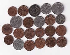 Coin Austria 22 Pieces 1893 to 1918 with 2 Heller 1905 NSW Leipzig