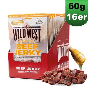 Wild West Beef Jerky Honey BBQ 16x 60g Trockenfleisch (58,32 EUR/KG)