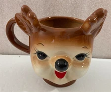 Christmas Reindeer 3D ceramic Mug by Winter Wonder Lane 5"H
