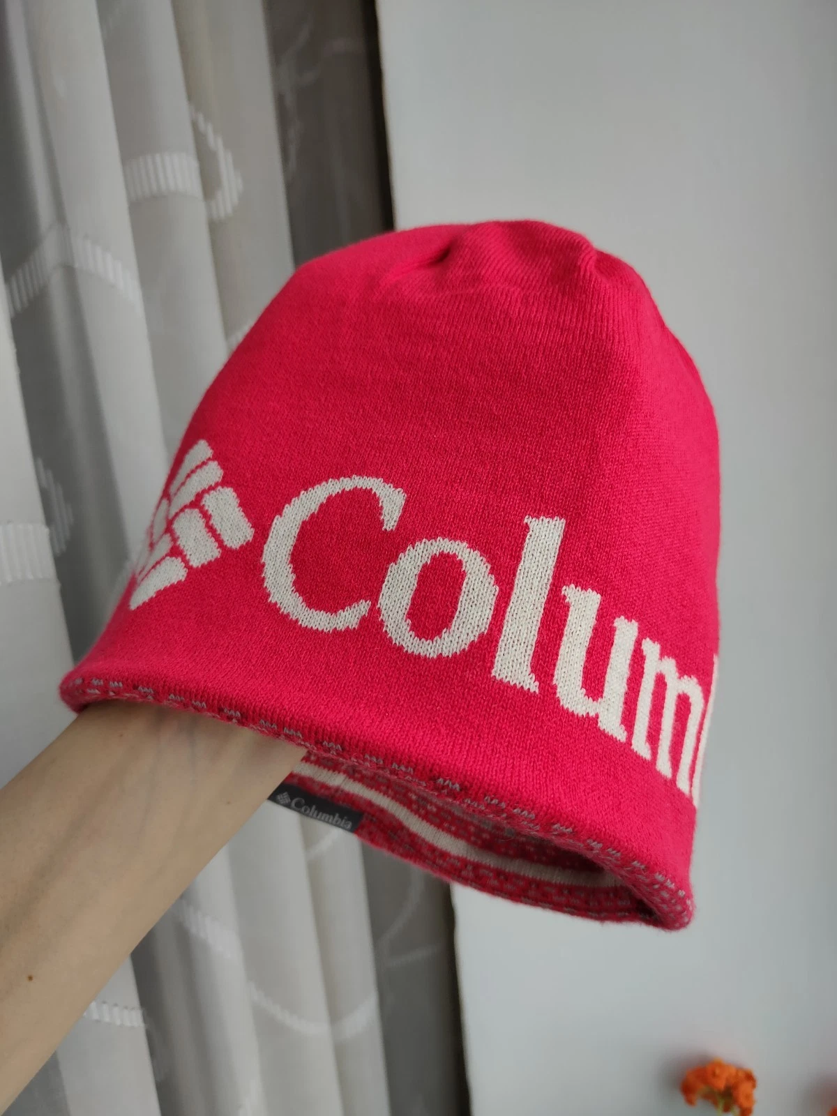 Columbia Beanie Hat Reversible Double Sided Pink Magenta Gorpcore Outdoor Knit