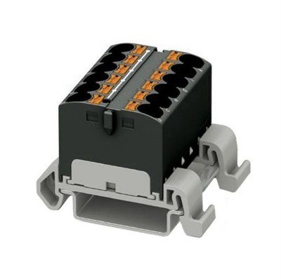 Phoenix Contact 3273694 PTFIX Distribution Terminal Block 12-Pos Black DIN Rail