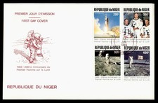NIGER - 1989 NIGER FDC SPACE MOON LANDING ANIV COMBO