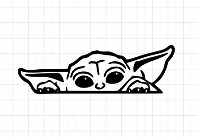 2x Yoda  Auto Aufkleber   Vinyl Sticker Wetterfest 20,19x6,27cm