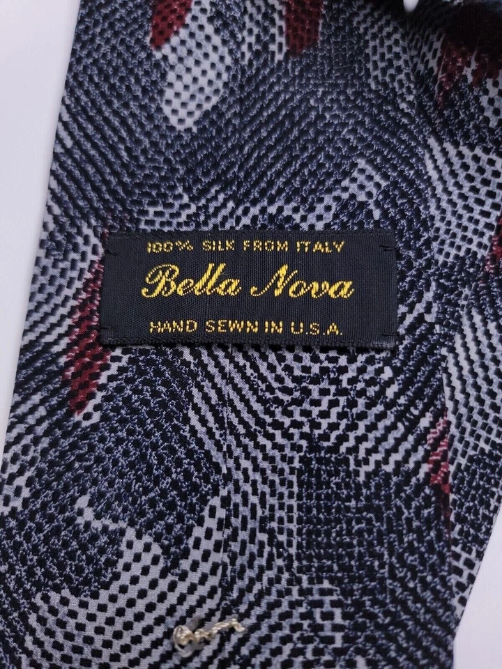 Bella Nova Mens Formal Necktie 57"Lx3.5"W Gray Neck Tie - Изображение 3 из 4