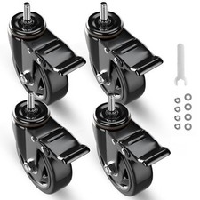 3 Inch Stem Caster Wheels 1600lbs Threaded Stem Casters Set Of 4 Heavy Duty 1/2"