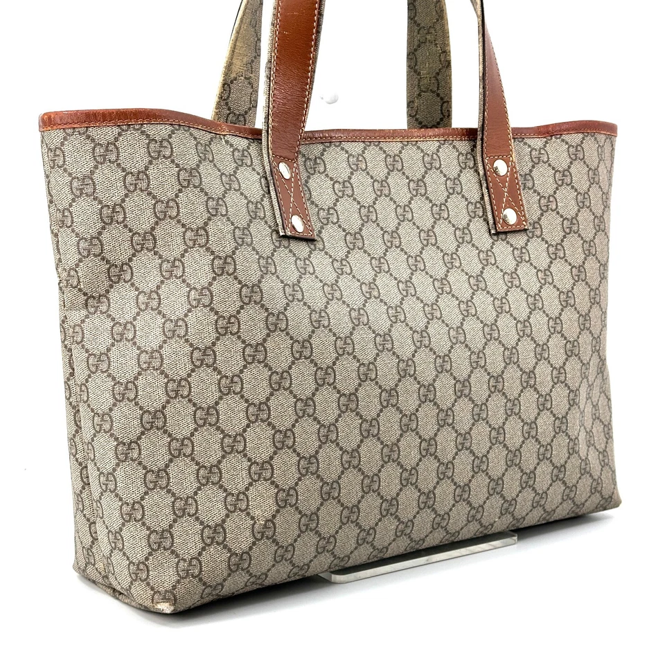 Auténtico bolso de mano Gucci Sherry Line PVC marrón 211134 Foto 3 de 4