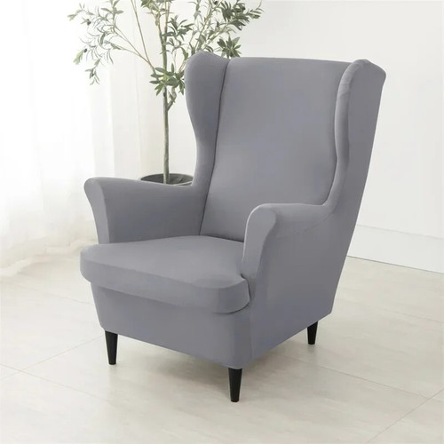 1pc Solid Color Wing Chair Cover All-inclusive Armchair Cover Elastic Anti-dirt - Picture 15 of 41