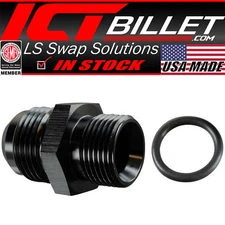 ICT Billet LS Truck Turbo Oil Drain Pan Adapter -10AN Hose to Oil Pan