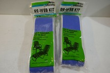2 Packs 3 in Polypropylene Chair Strapping Patio Furniture Repair Blue / White