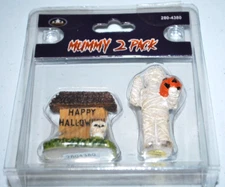 FG Square Halloween Village Mummy 2 Pack Miniature Halloween Figures Decorations