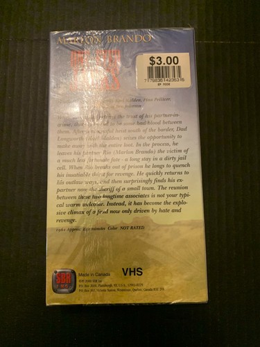 1961 One Eyed Jacks VHS Video Tape Marlon Brando Factory Sealed - Picture 2 of 2