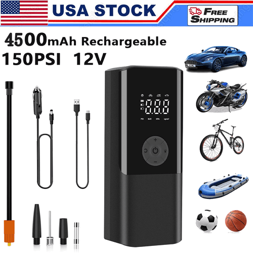 Portable Rechargeable Car Tire Air Inflator Tyre Electric Pump Cordless with USB