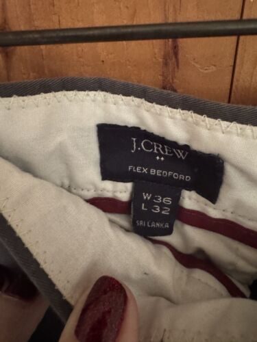 Mens J Crew Pants Straight Flex Bedford Chino 36 X 32 Grey Gray - Picture 2 of 3