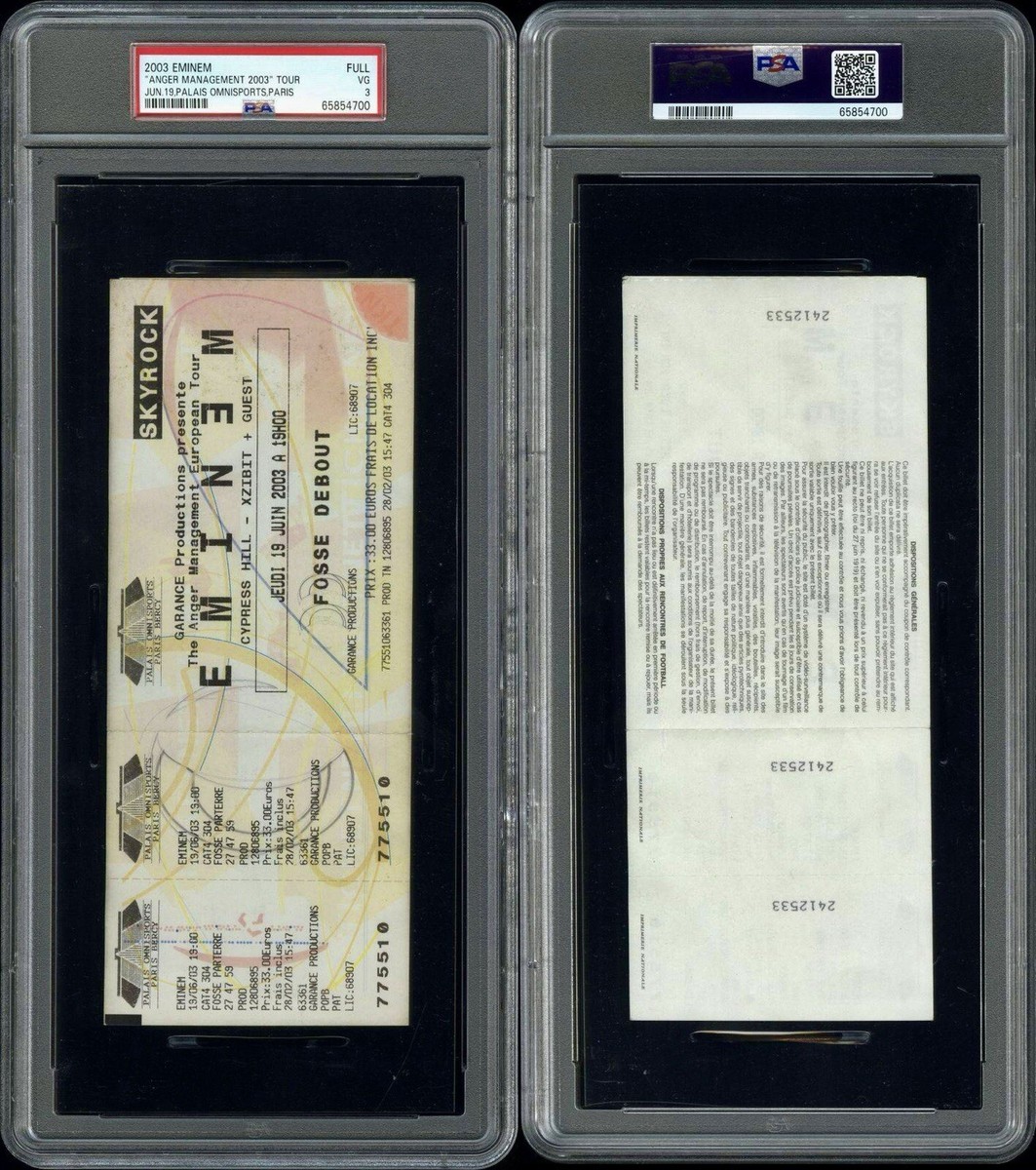 EMINEM “ANGER MANAGEMENT 2003”TOUR CONCERT FULL TICKET 6/19/2003