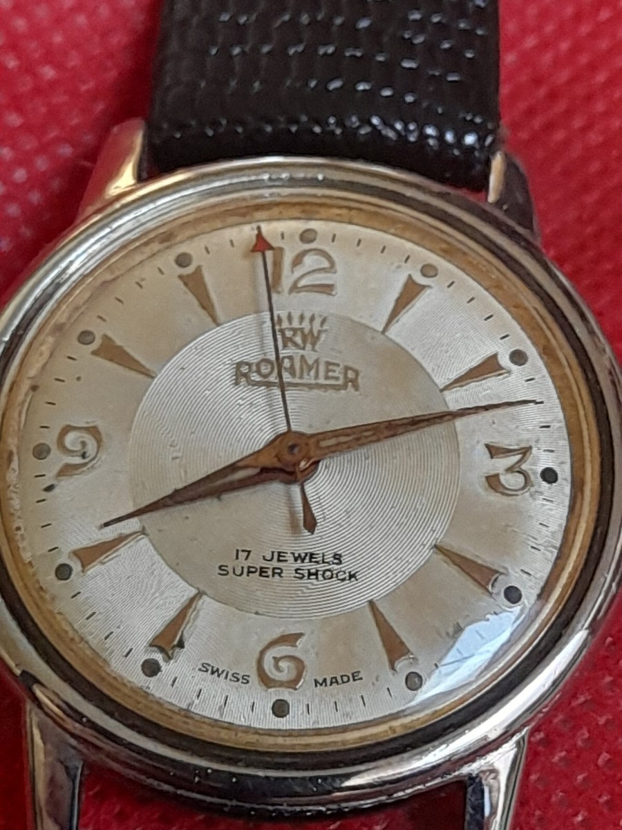 時計 ROAMER 17JEWELS SUPER SHOCK Antiques Atlas - Gents 1950s Roamer Super Shock Wrist Watch