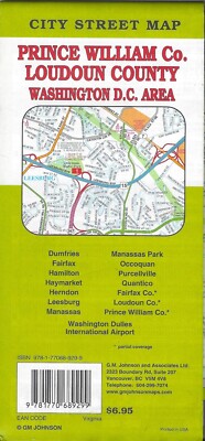 City Street Map of Prince William Co., Loudoun Co./Washington DC Area, by GMJ Ma