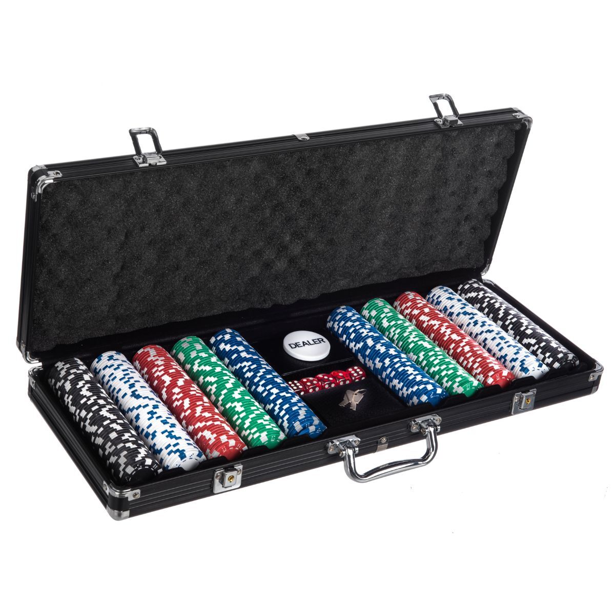 JUEGO DE FICHAS DE PÓQUER DE CASINO 500 PIEZAS TEXAS HOLD'EM JUEGO DE CARTAS PROFESIONAL Y ESTUCHE