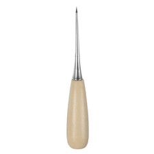 Handwork Sewing Awl Leather Punch Hole Tool with Wooden Handle, Log Color