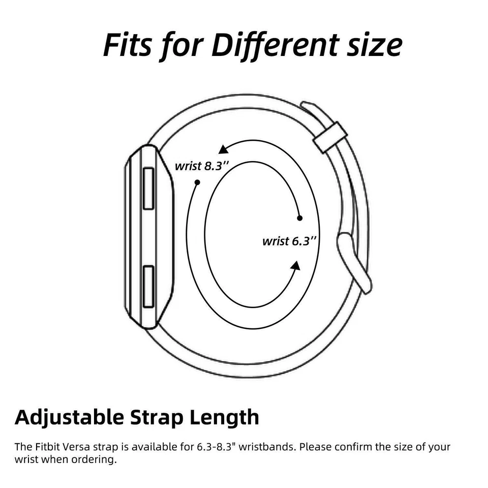 Pulseira de borracha para Fitbit Versa 1/2/Lite pulseira de substituição - Imagem 3 de 4