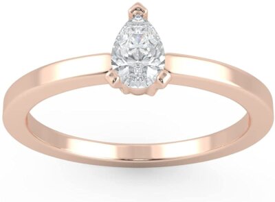 14K Gold Birnenform 1/4 Karat Diamant Verlobungsring Solitär Ring