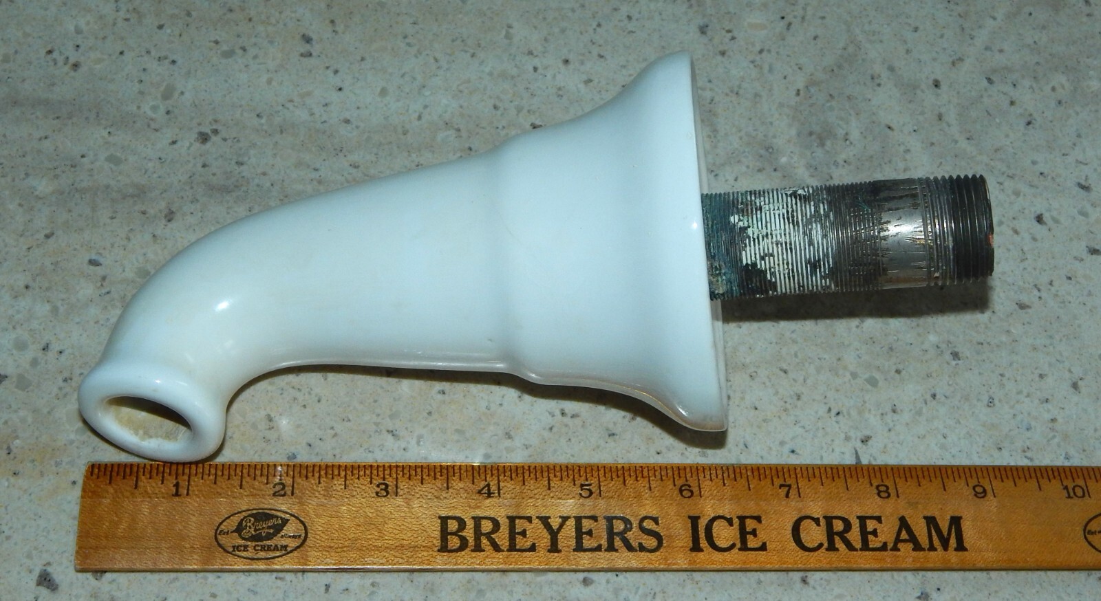 Antique Porcelain Faucet Hot Cold Waste Knobs Escutcheons Shower Head