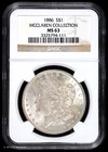 1886-P $1 Morgan Silver Dollar NGC MS 63 | McClaren Collection Uncirculated UNC
