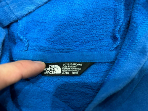 THE NORTH FACE BOYS SWEATER EXTRA LARGE (18/20) BLUE HOODIE FLEECE PULLOVER - Picture 7 of 8