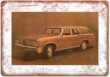 Vintage 1964 Pontiac Tempest Wagon Auto Ad Reproduction Metal Sign A12265