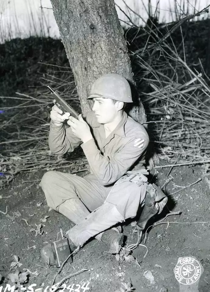 WWII B&W Photo US Soldier 3rd Infantry Cleaning His Colt 1911 Pistol WW2 /  1126 | eBay